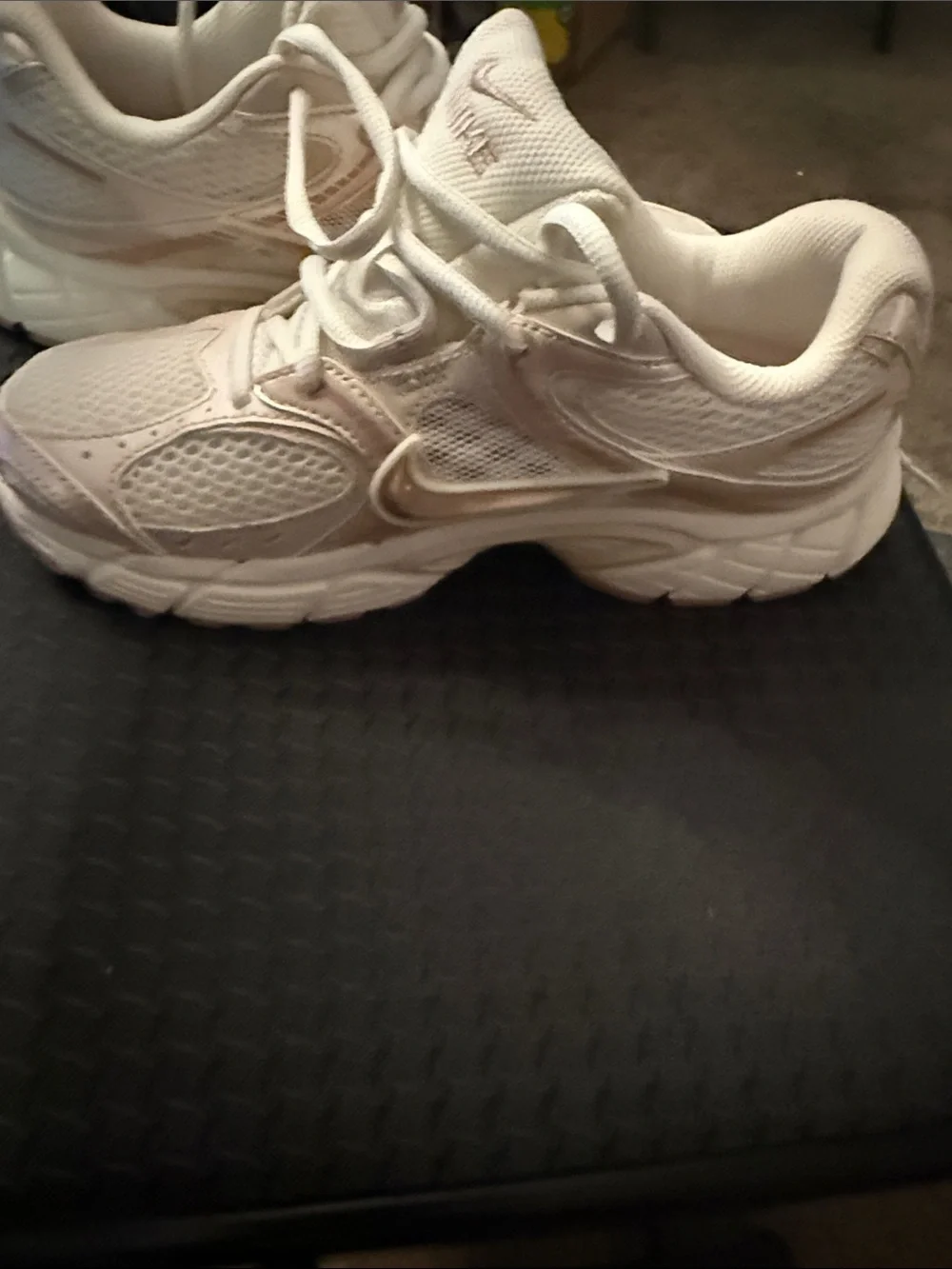 Nike Women’s Pale Pink and White Mesh Sneakers v4